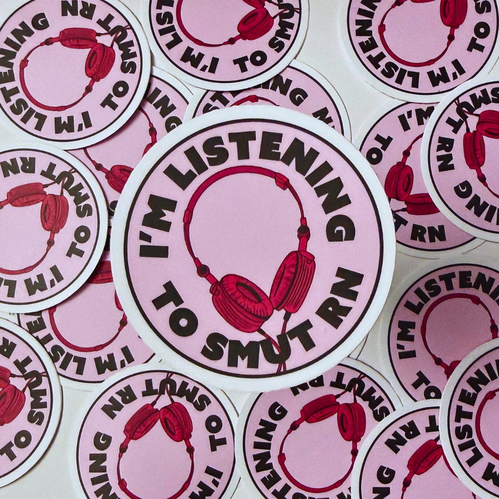 I'm Listening to Smut RN Audiobook Sticker | Waterproof Vinyl Sticker