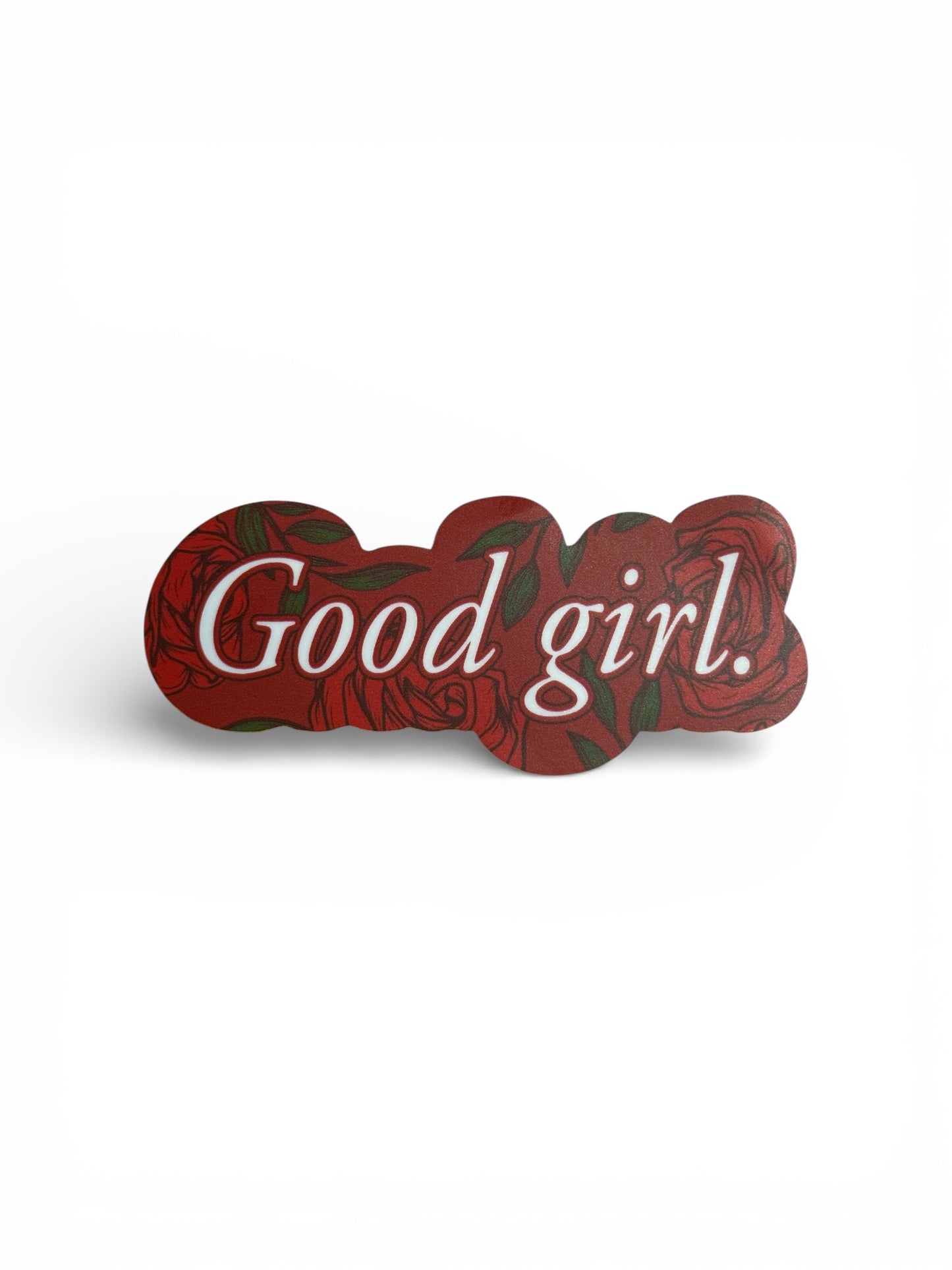 Good Girl floral rose sticker
