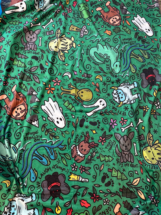 Cryptid Cuties Doodle Blanket - 60x80 Inches (150x200cm) Fleece Blanket