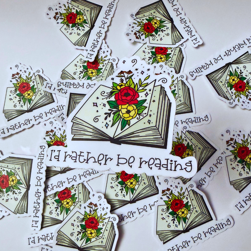 I'd Rather Be Reading Sticker | Waterproof Vinyl Sticker