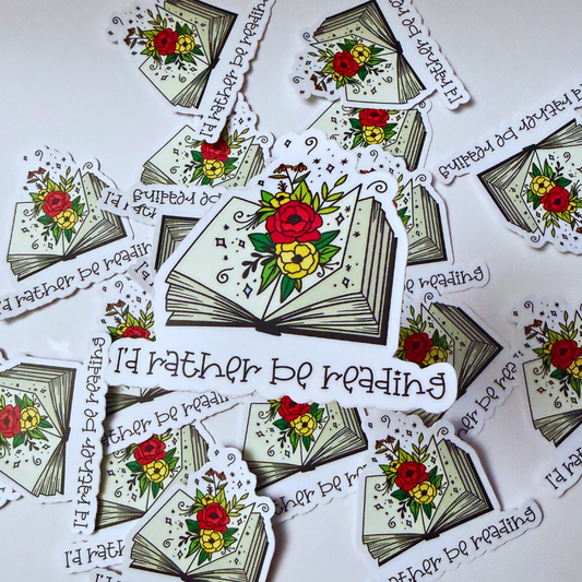 I'd Rather Be Reading Sticker | Waterproof Vinyl Sticker