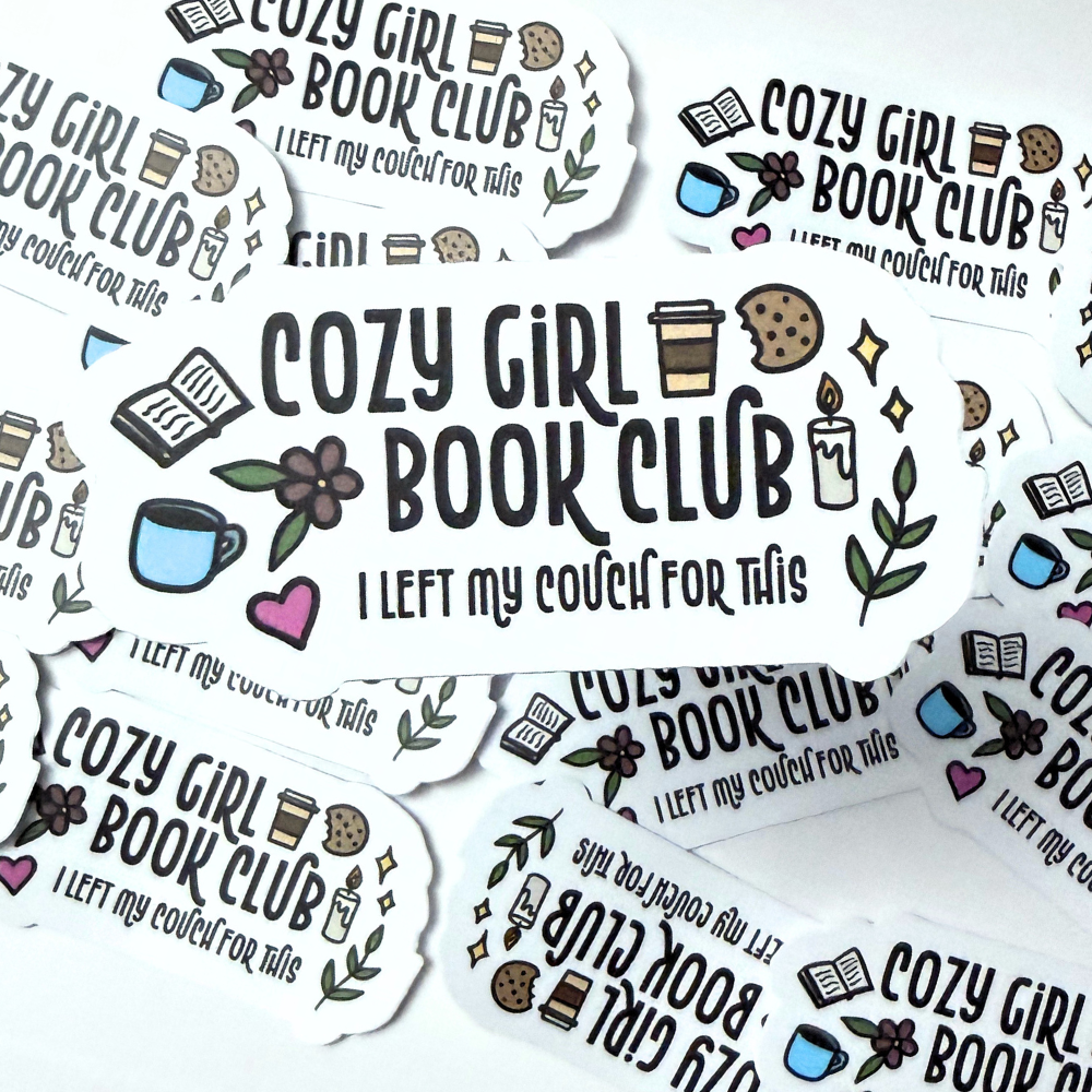 Cozy Girl Book Club Sticker | Waterproof Vinyl Sticker