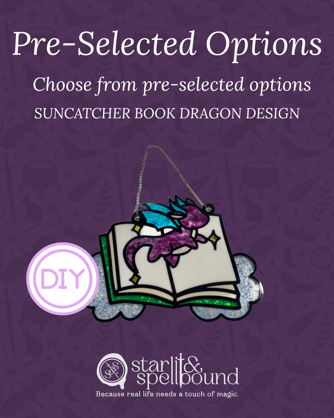 PRESET - Book Dragon - Mini DIY Mosaic Kit - Make Your Own Art