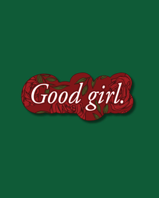 Good Girl floral rose sticker