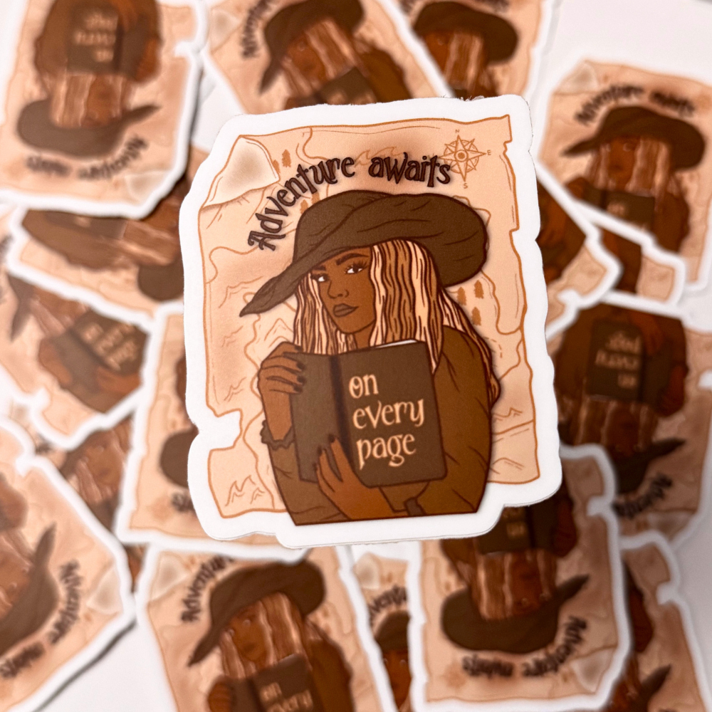 Adventure Awaits on Every Page Sticker | Waterproof Vinyl Sticker