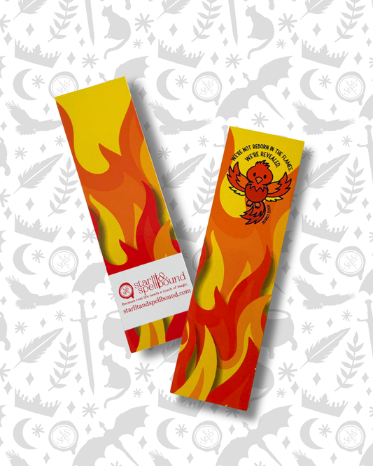 House Corbois Phoenix Bookmark | “We’re not reborn in the flames, we’re revealed” | Kindred Curse Saga Bookmark - officially licensed