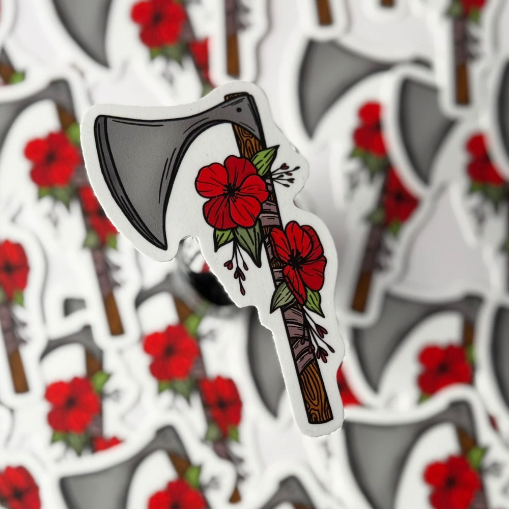 Floral Axe Sticker