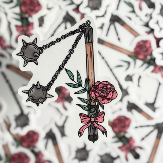 Floral Flail Mace Sticker
