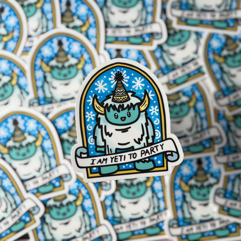I Am Yeti To Party Sticker