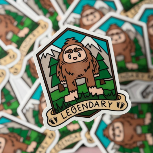 Legendary Bigfoot State Park Style Sticker