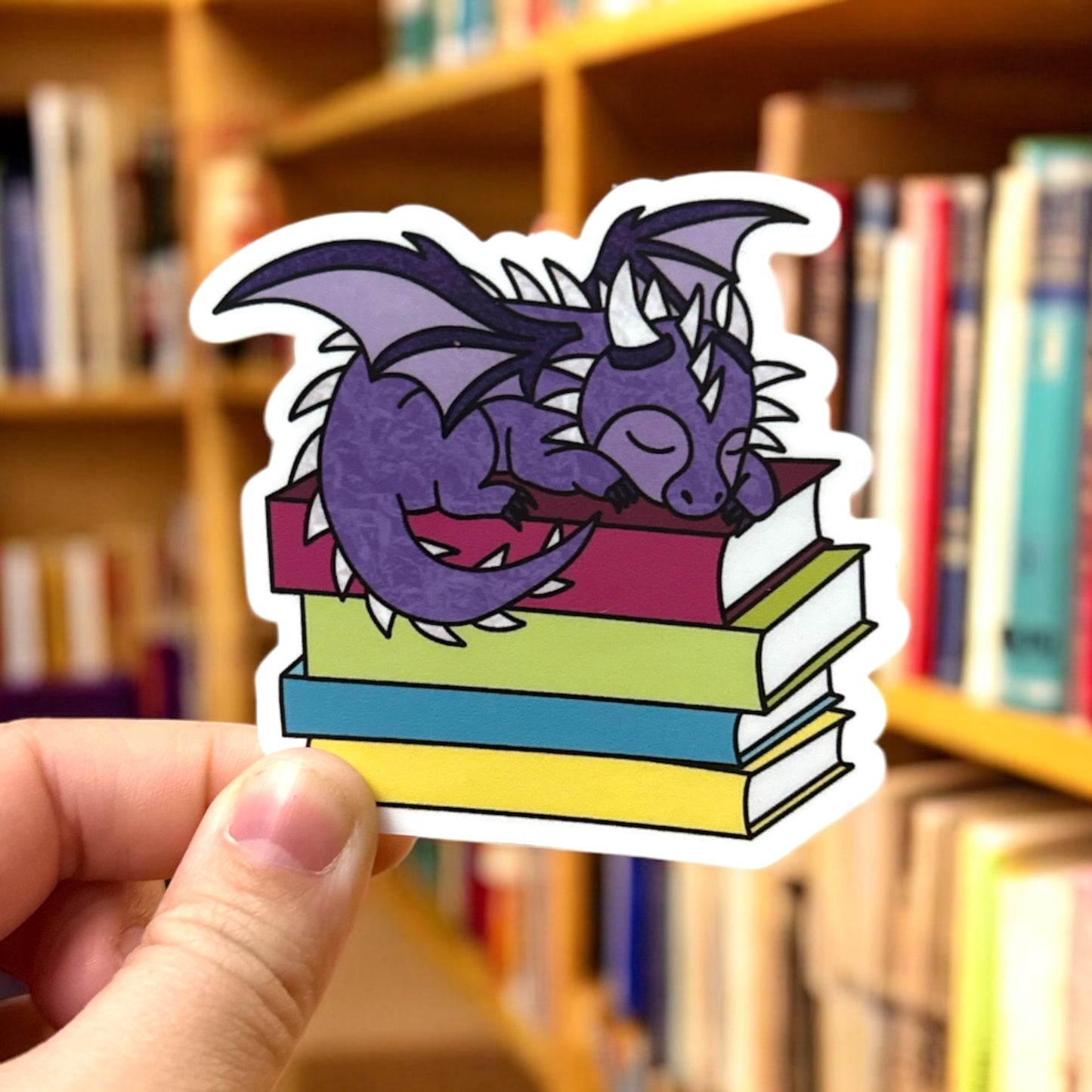 Sleeping Book Dragon Sticker | Waterproof Vinyl Sticker
