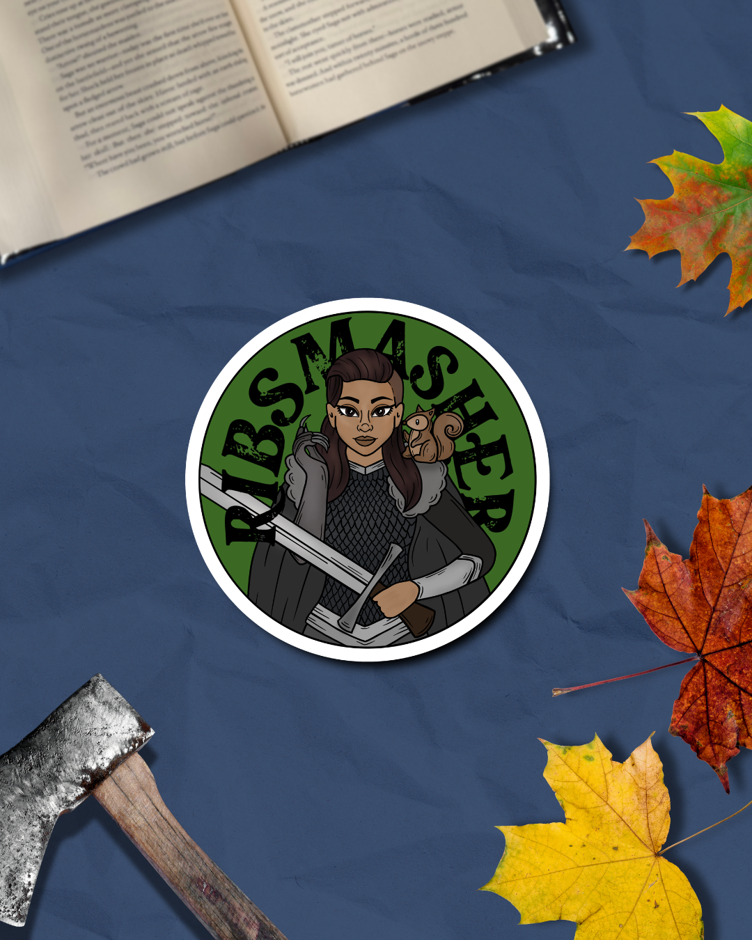 Hekla Ribsmasher Sticker |  Licensed The Ashen Series | Road of Bones Officially Licensed Demi Winters Art | Book Lovers Stocking Stuffers