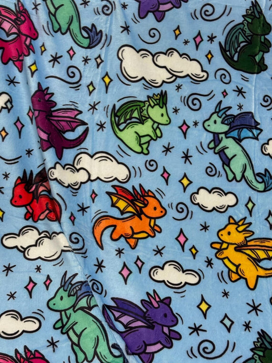 Dragon Doodle Blanket - 50x60 Inches (130x150cm) Fleece Blanket - Travel Size