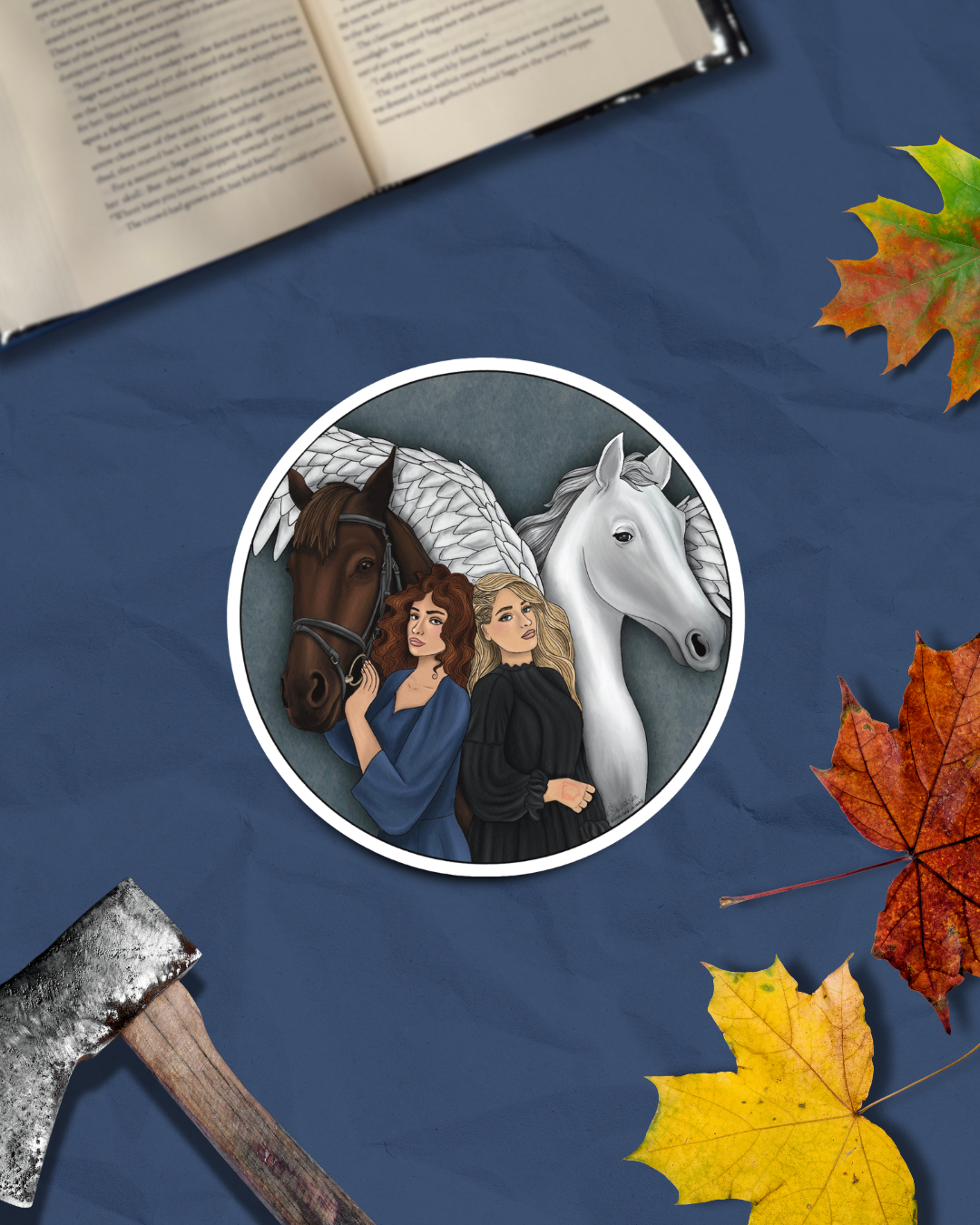 Silla and Saga Horses Sticker |  Licensed The Ashen Series | Road of Bones Officially Licensed Demi Winters Art | Book Lovers Stocking Stuffers